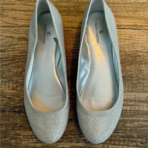 Worthington silver sparkle flats